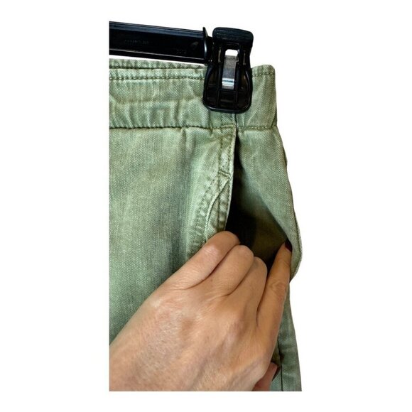 7‎ For All Mankind Jeans Women 25 Green Denim Elastic Waist Straight Leg Ankle - Picture 6 of 11